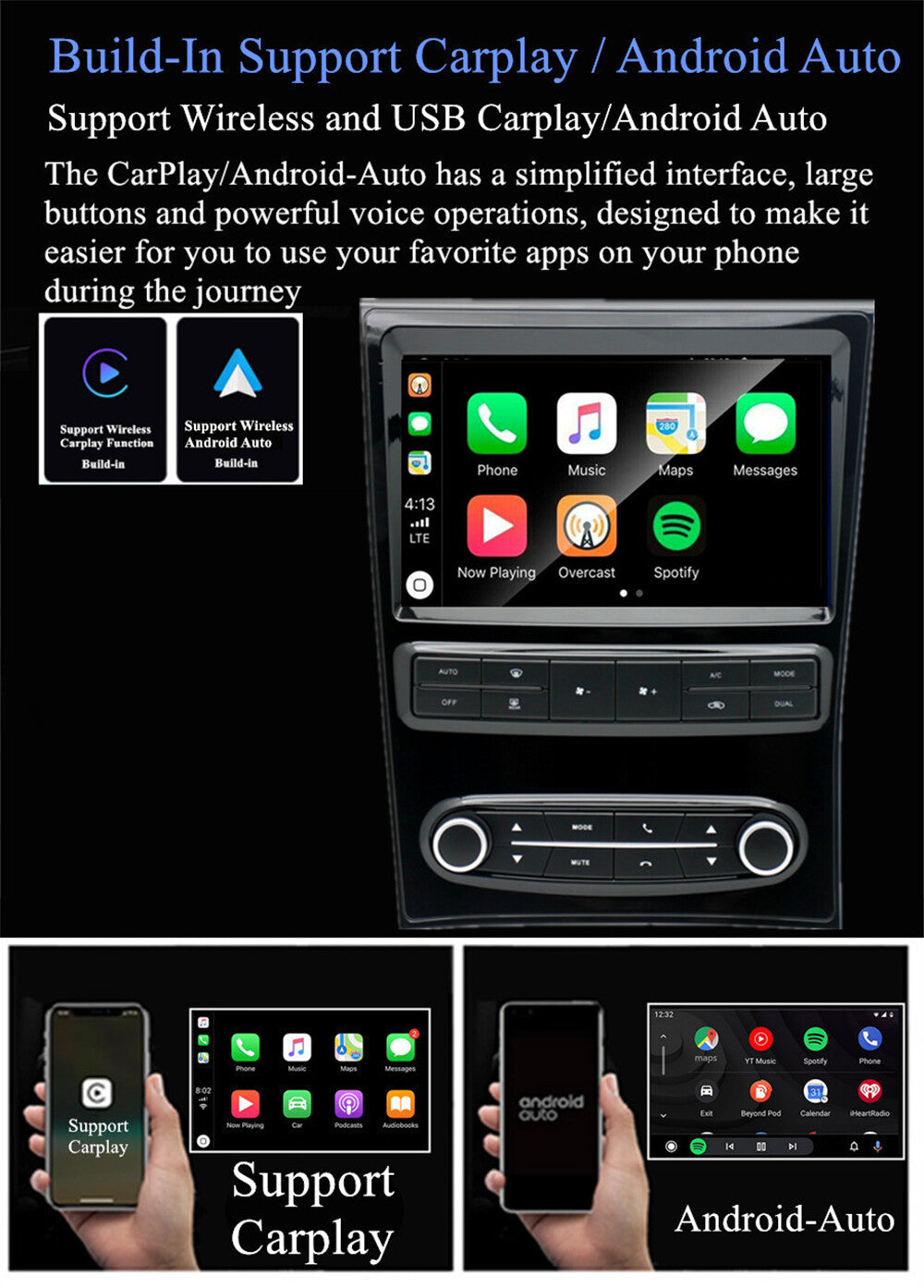 For 1998-2005 for Lexus GS300 GS400 GS430 Carplay Stereo Radio GPS Wifi 4+32GB 9 FM