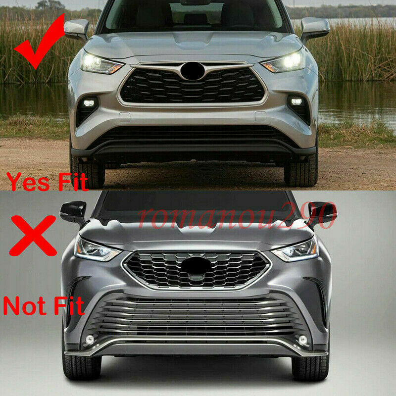 for Toyota Highlander 2020-2023 Glossy Black Front Grille Grill Frame Cover Trim