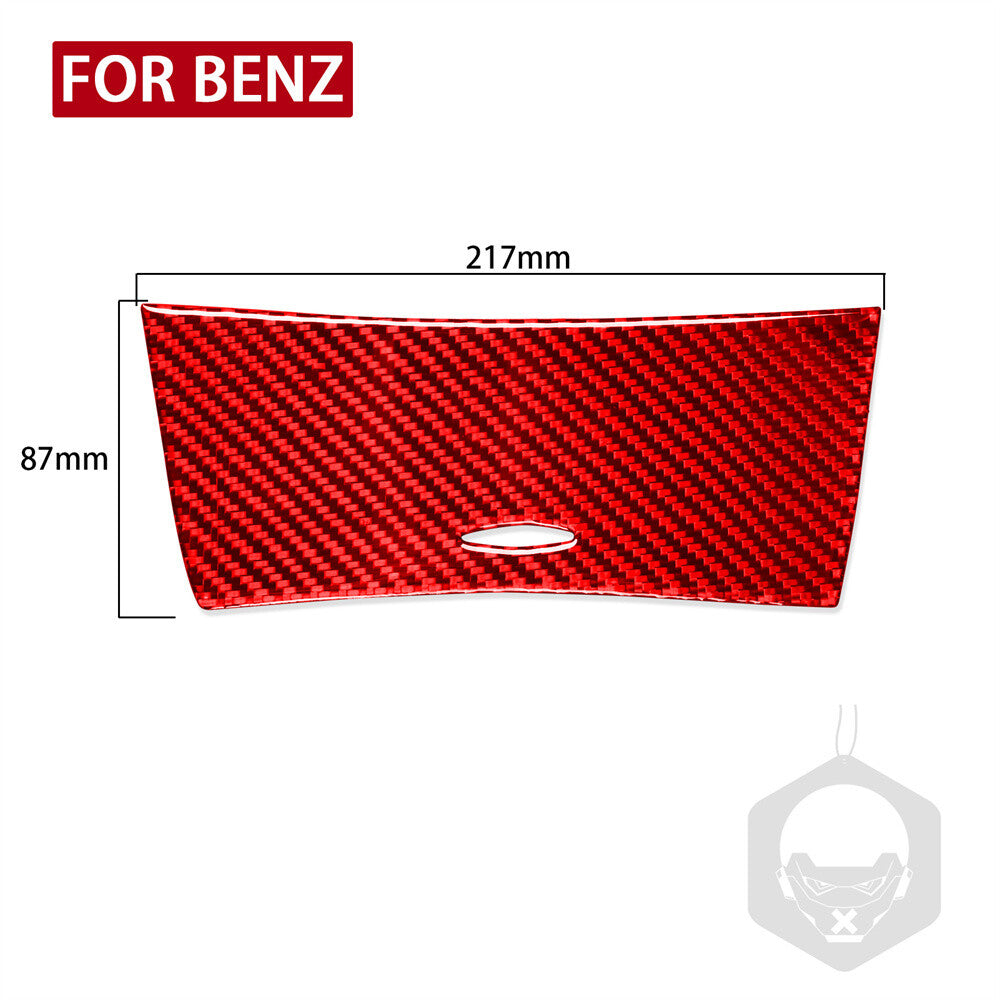 Red Carbon Fiber Center Storage Box Panel Trim for Benz CLS Class C219 2004-2009