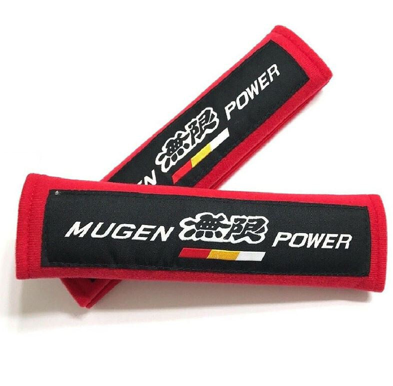 Car seatbelt cover, shoulder strap pad, black Mugen, suitable for Mazda 2-piece set.