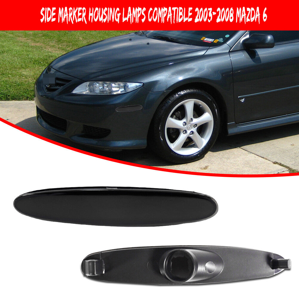 Smoked Lens Front Marker Signal Light Housing Kit for 03-08 for Mazda 6 GY
