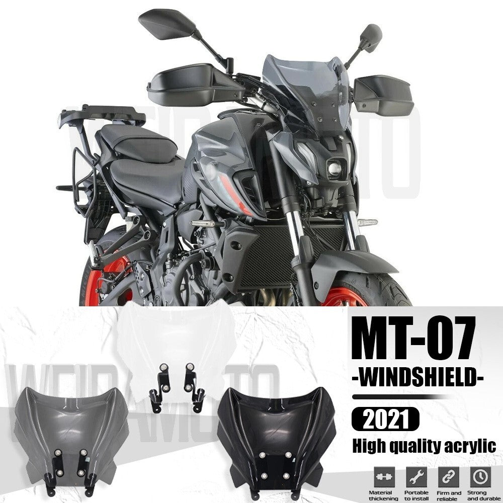 for YAMAHA MT07 MT-07 MT 07 Front Windshield Windscreen Wind Deflector 2021 2022