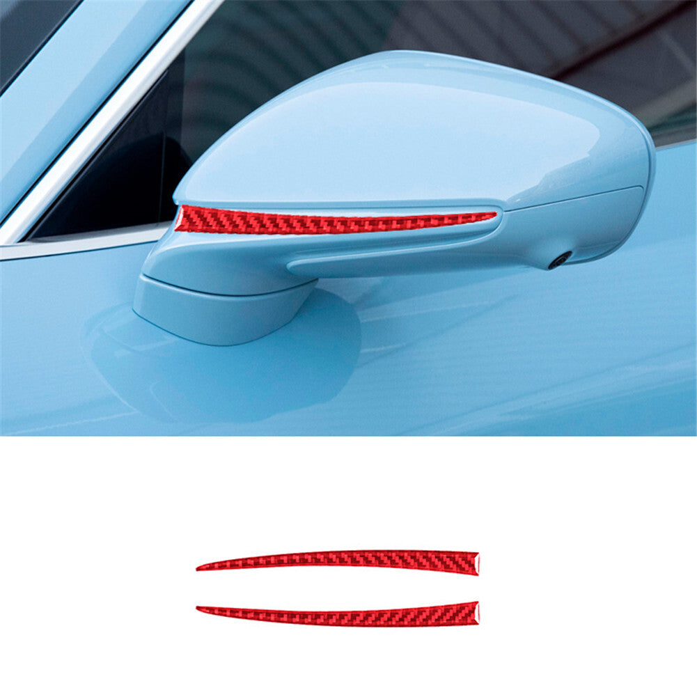 Red carbon fiber molding for rear-view mirror trim for Porsche Taycan 2019-22