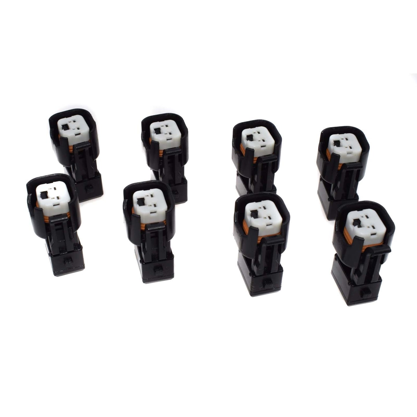 8-piece set of EV6 and EV14 female to EV1 male fuel injector connector adapter plugs