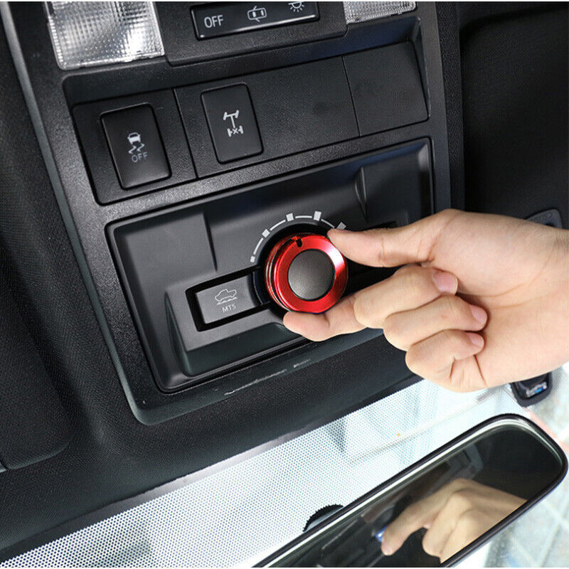 Red Aluminum Roof Reading Light Knob Ring Cover Trim for Toyota Tacoma 2016-2022