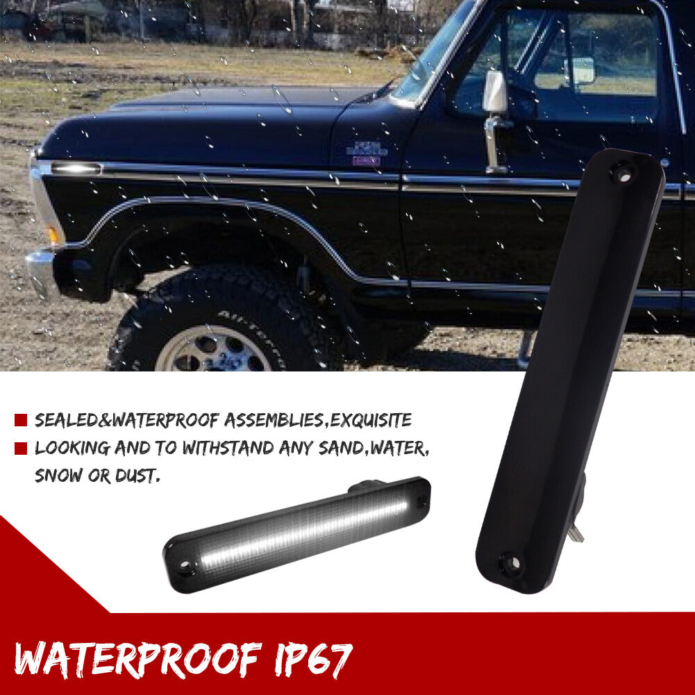 2-Pack Smoked Lens White LED Side Marker Lights for 73-79 for Ford F-Series Trucks