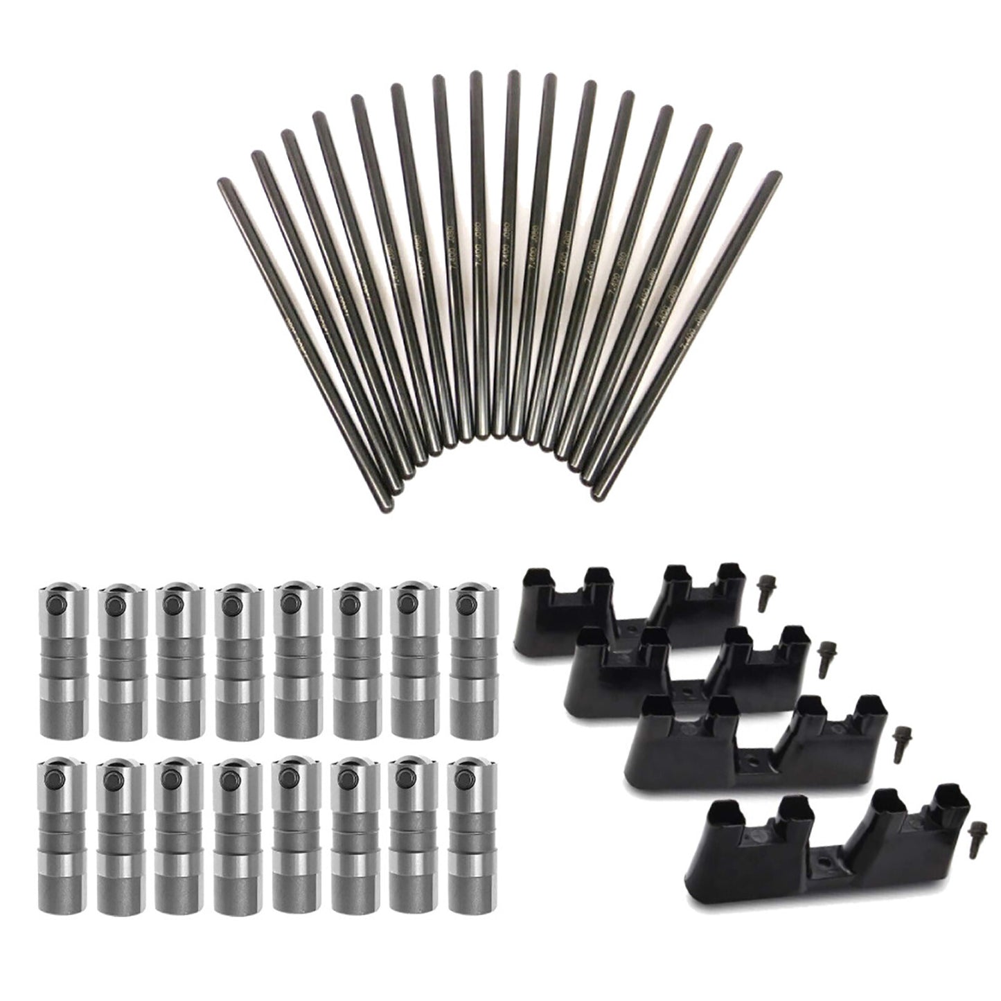 Lifters Kit Set W/ Trays 7.400 Pushrods For LS LQ LY LM 4.8 5.3 5.7 6.0L Engines