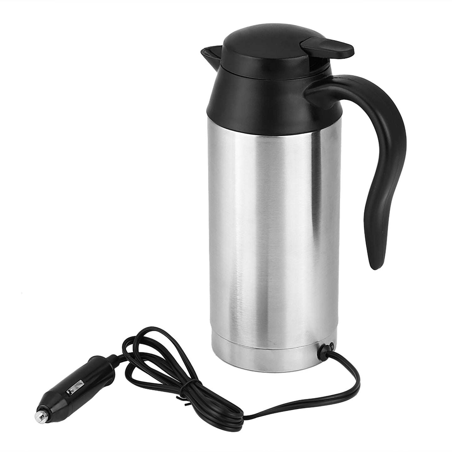 New 750ml 12V New Stainless Steel Cigarette Lighter Heating Kettle Mug Electric