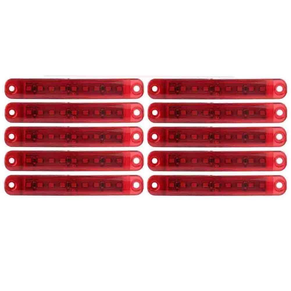 10x Red 9 LED Sealed Side Marker Clearance Light Fit Car Truck Trailer Lorry