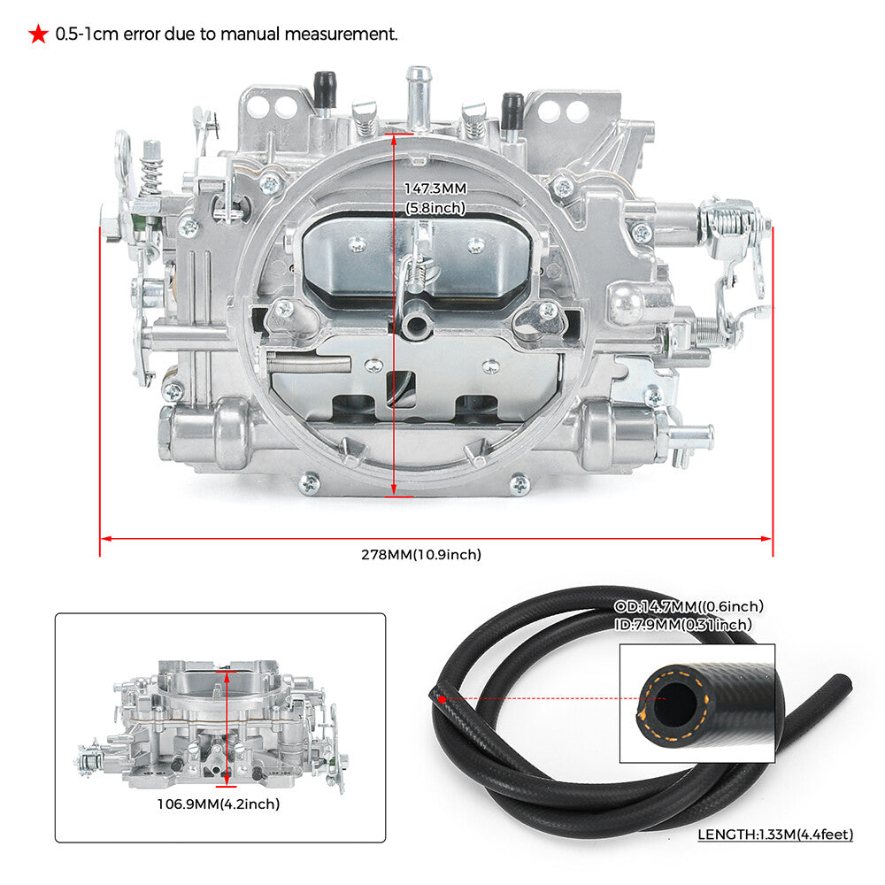 For 1905 AVS 2 4 Barrel Carburetor Kit 650 CFM Performance Carburetor