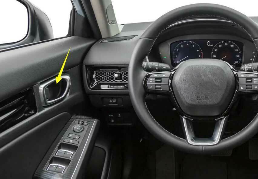 4PCS Real Carbon Fiber Inner Door Bowl Cover Trim for Honda for Civic 11th 2022 Up