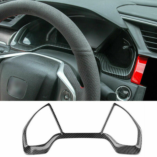 for Honda for Civic 2016-2021 Carbon Fiber Style Inner Dashboard Frame Cover Trim