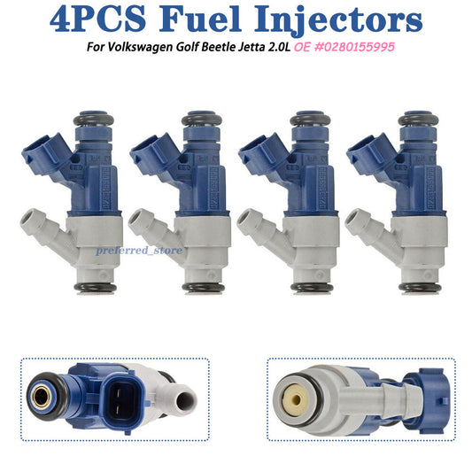 4x Fuel Injectors 0280156240 For 2001-2005 for Volkswagen for Jetta for Golf Beetle 2.0L L4