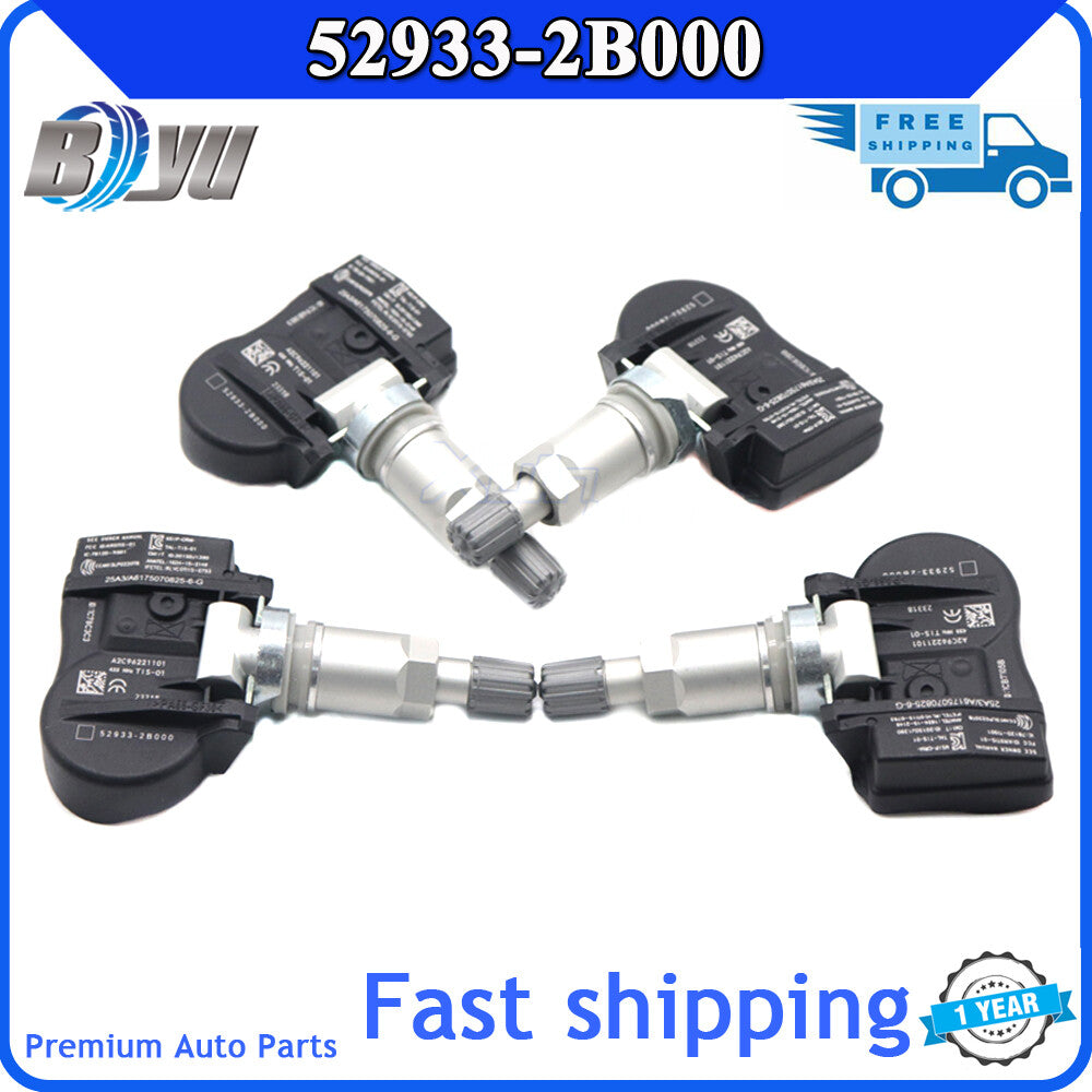 4-pack Tire Pressure Sensor (TPMS) Monitoring System 52933-2B000, new, suitable for Hyundai and for Kia .