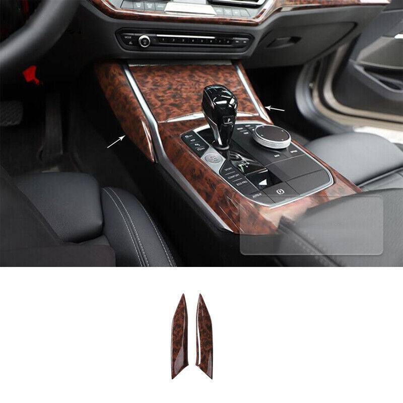 Agate Wood Grain Middle Console Gear Shift Strip Trims for BMW 3 Series 2019-23