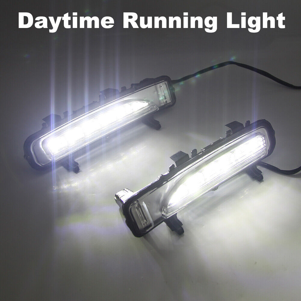 2x DRL for Ford Edge 2009-2014 LED Daytime Running Light w/ Turn Signal Fog Lamp