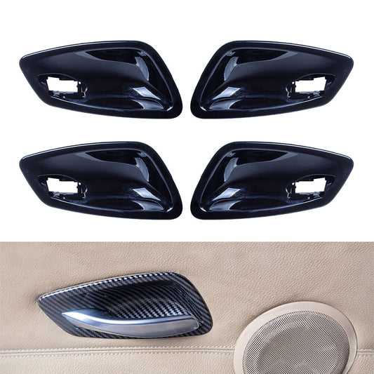 4PCS Inner Door Handle Bowl Cover Fit for BMW 3 Series E90 2005-2012 Glossy Black