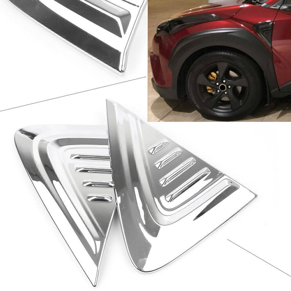 Chrome Car Side Fender Air Vent Cover Trims for Toyota C-HR 2016 2017 2018 Pair