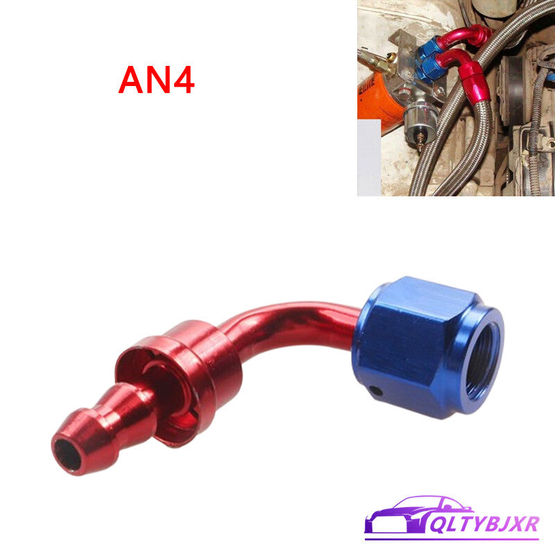 4AN AN4 90 Degree Push Lock Hose End Barb Fitting/Adaptor Push-On Hose Fittings