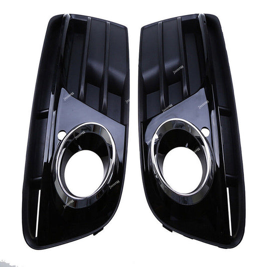 2Pcs Front Bumper Lower Fog Light Grille Chrome Trim Fit for Audi Q5 2013-2014