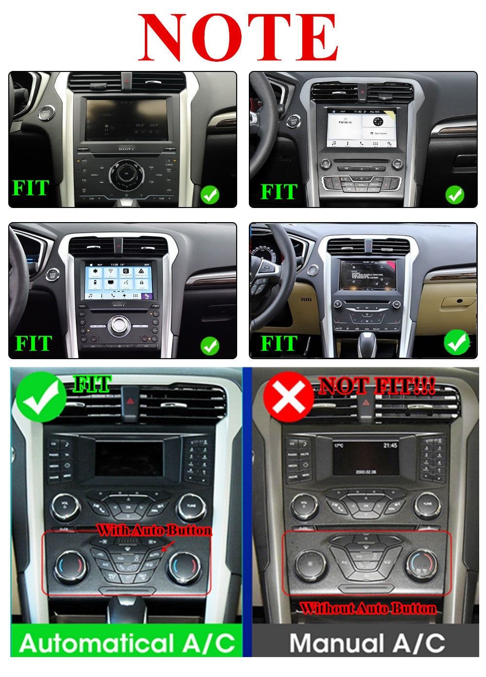 9.7w/Carplay Car Stereo Radio Head Unit GPS for Ford Fusion/ Mondeo 2013-2020