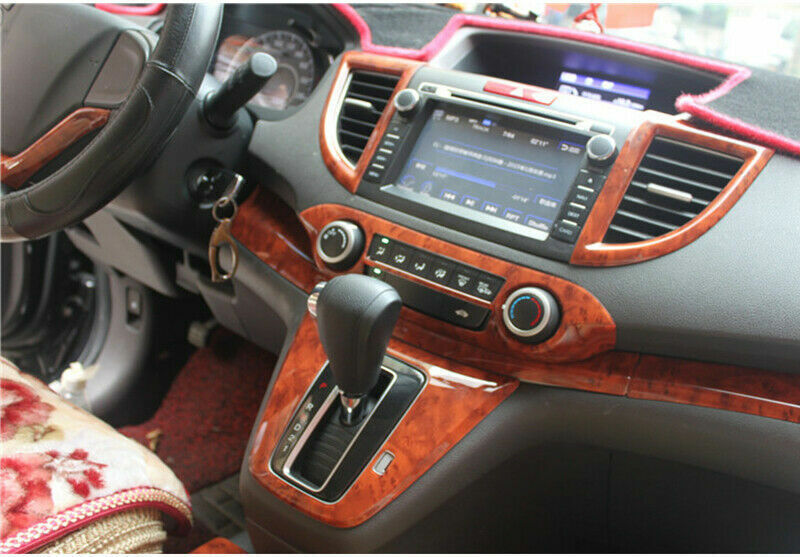 Console Gear Shift Frame Cover Trim Fit for Honda CRV CR-V 2012-2016 Wood Grain