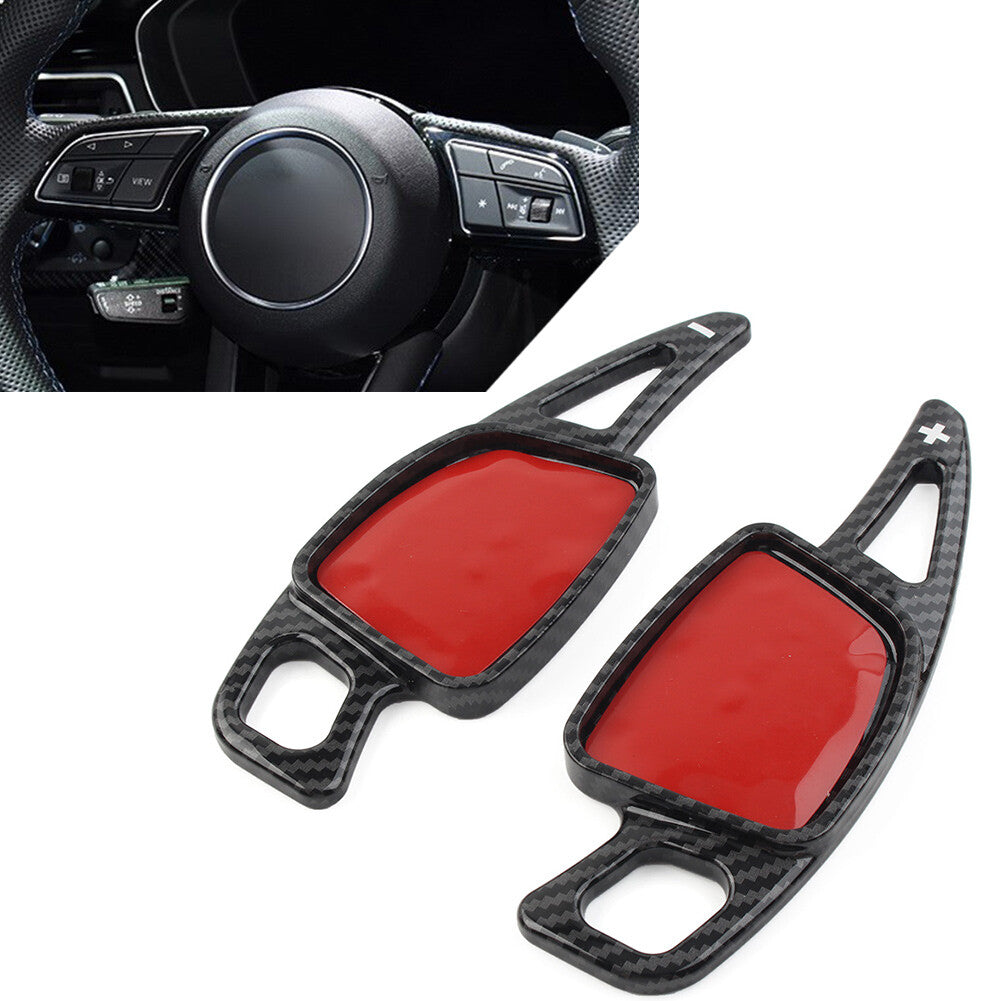 2PCS Steering Wheel Paddle Shifter Extension Fit for Audi A3 A4 S4 A5 S5 A6 A7 Black