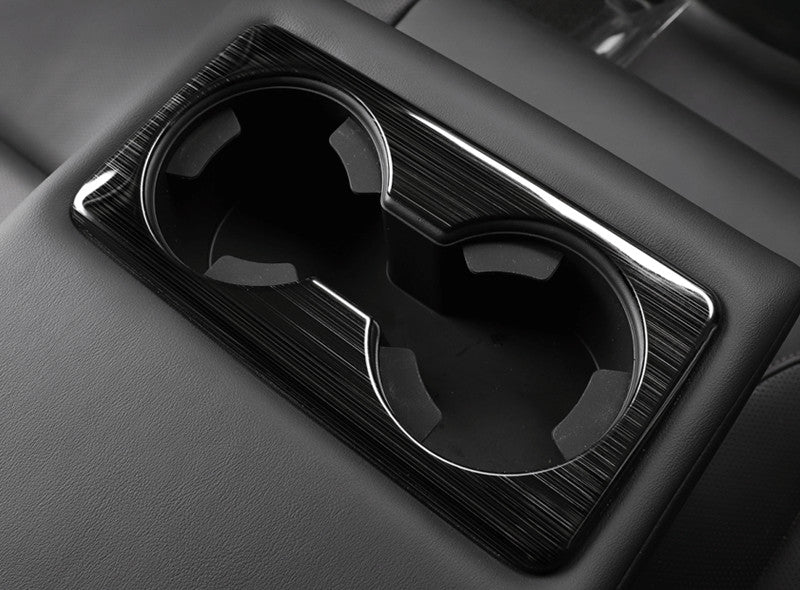 for Mazda 3 Axela 2019-2022 Black Titanium Rear Water Cup Holder Cover Stainless