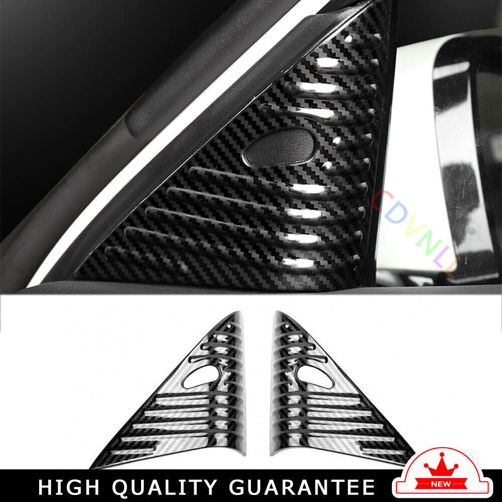 A Post Front Triangle Cover Trim 2X for Nissan Altima 2019-22 Steel Carbon Fiber