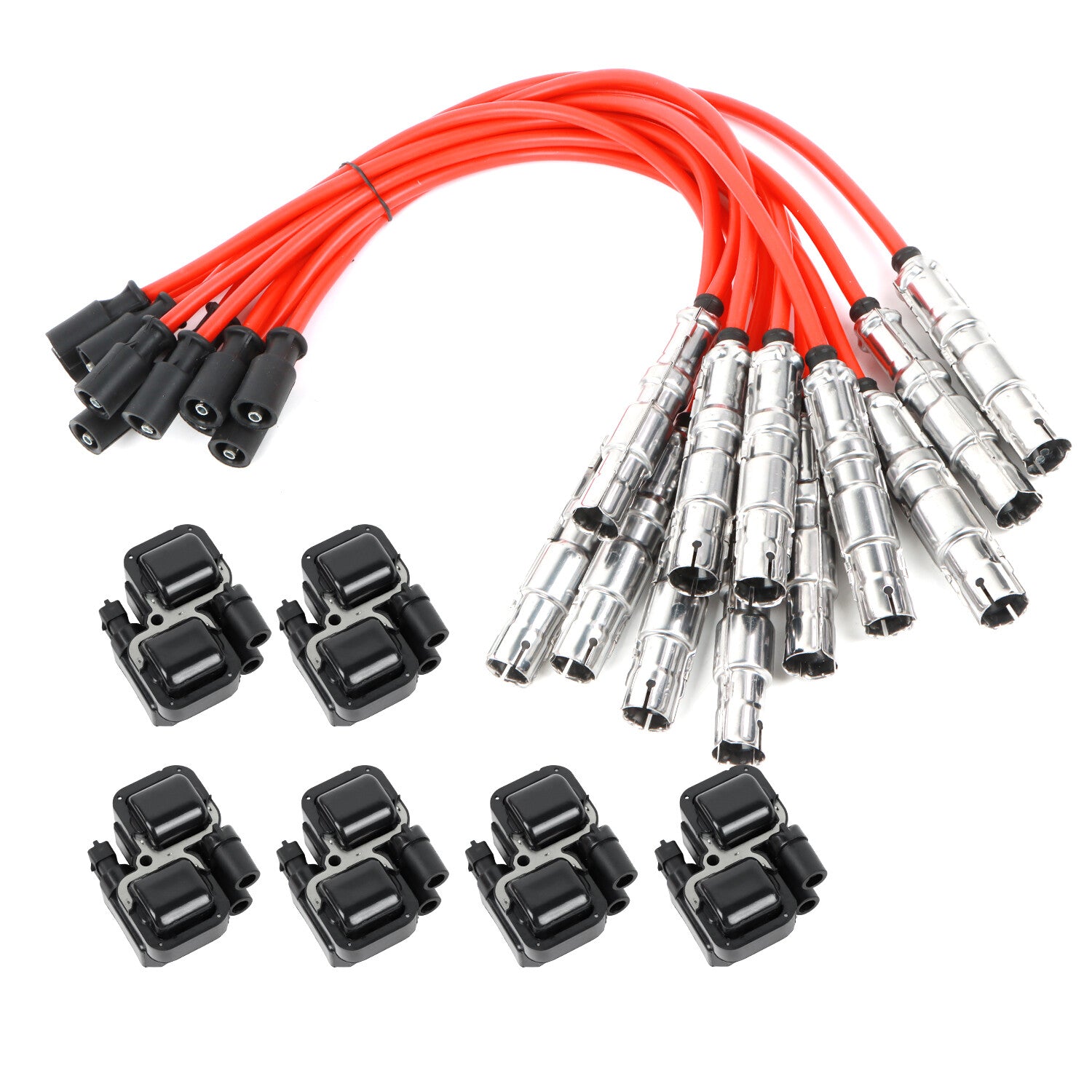6X Ignition Coils12X Spark Plug Wires for Mercedes-Benz C CL UF359 vastvehicle