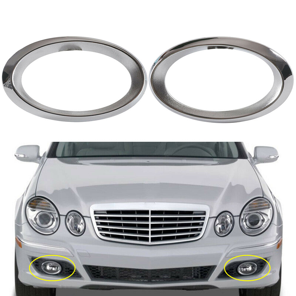 Pair Fog Lamp Chrome Covers Fits for Mercedes-Benz S211 W211 E-CLASS W211 Left+Right