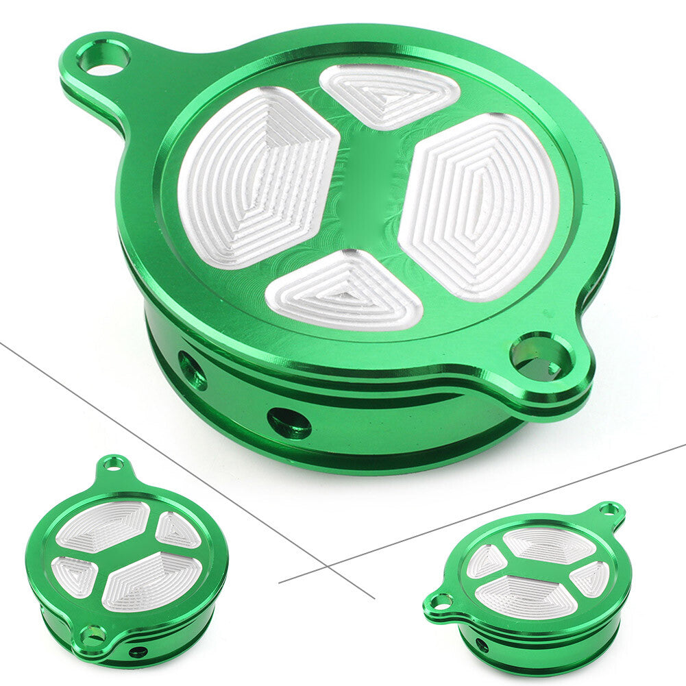 CNC Oil Filter Cover Cap Fit for Kawasaki KX450 450F 2006-15 KLX450R 08-15 Dirt Bike