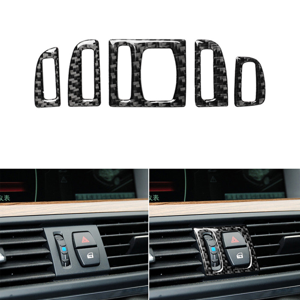Carbon Fiber Air Conditioner Panel Cover Trim for BMW 5 Series F10 F07 2011-2017