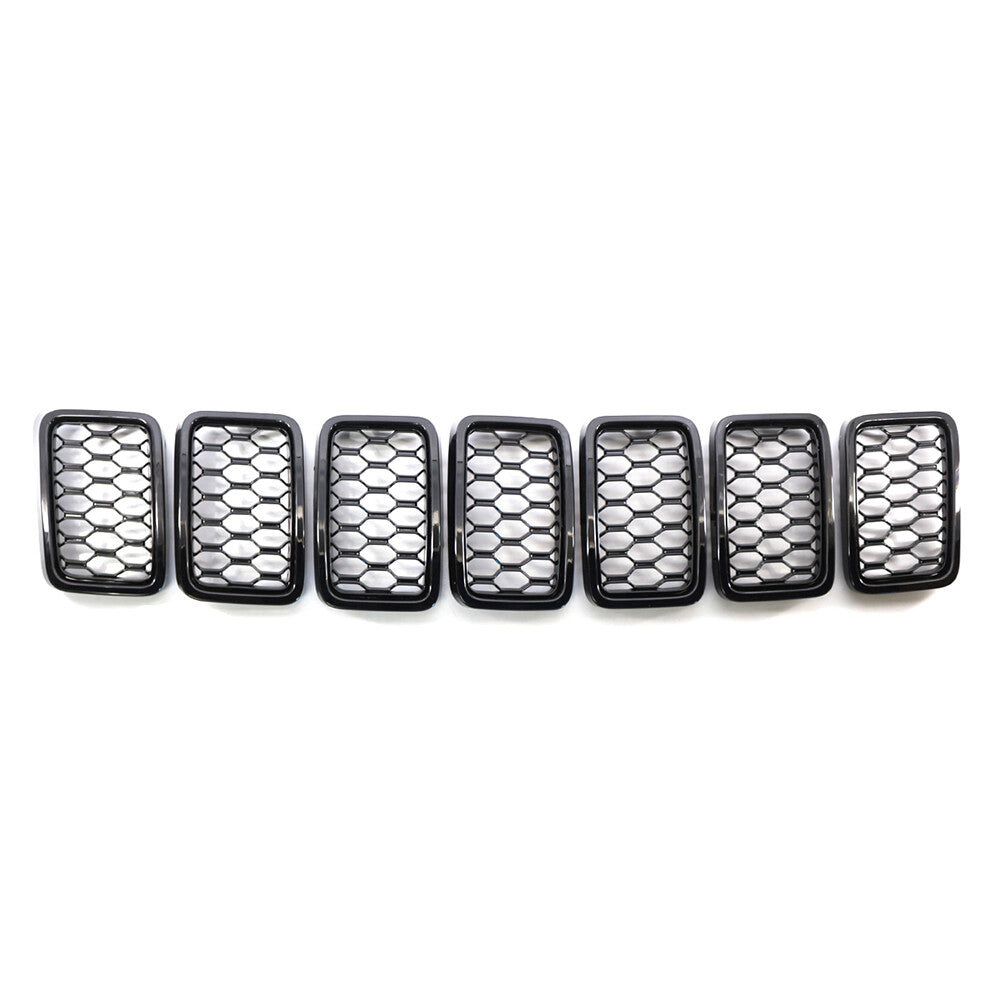 Front Grille Honeycomb Mesh Insert Cover Fit for Jeep Grand Cherokee 17-21 Black
