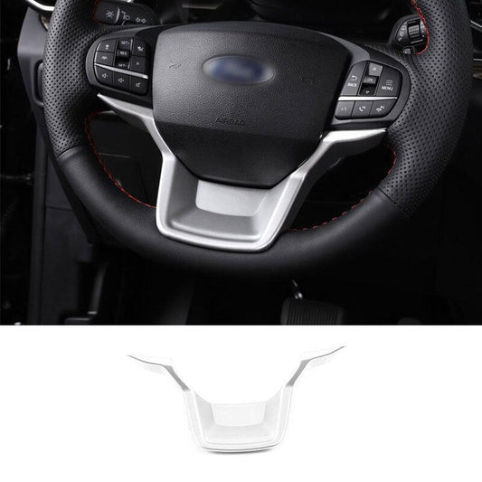 Steering Wheel Sheet Cover Trim 1PCS Fit for Ford Explorer 2020-22 Matte Silver