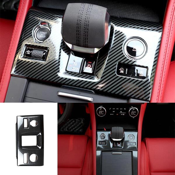 Middle Console Gear Shift Panel Trim Carbon Fiber Style 21-22 for Jaguar F-PACE