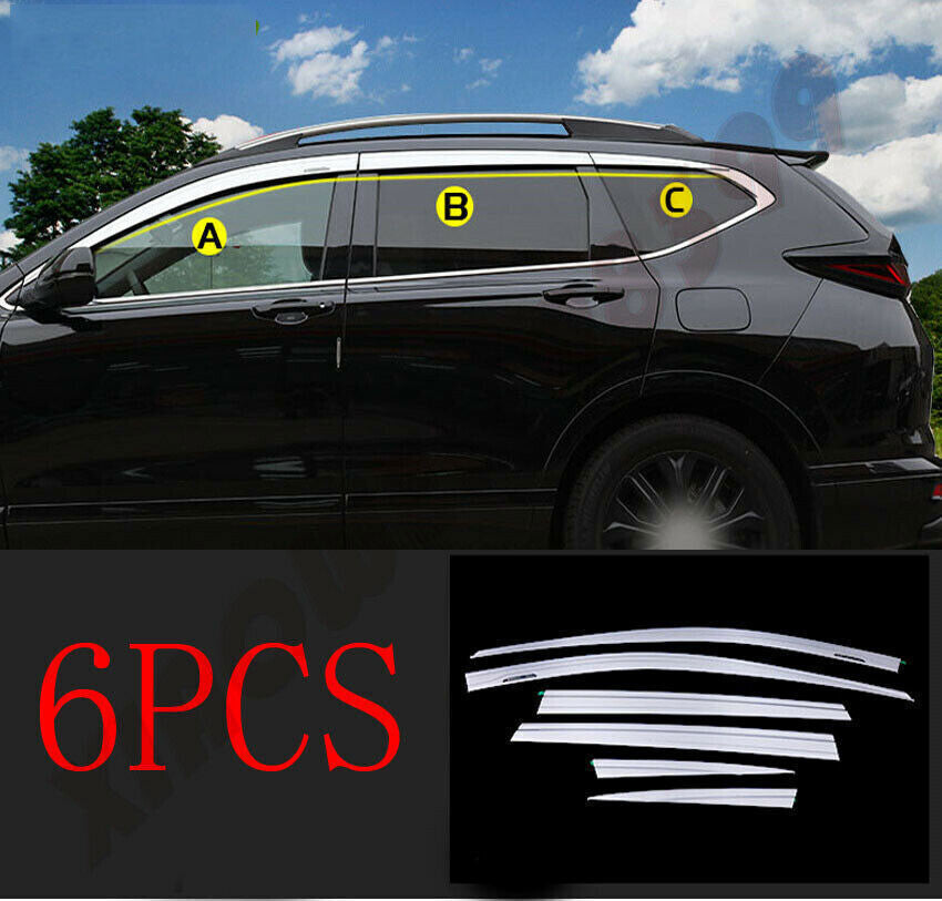 for Honda CRV CR-V 17-21 Chrome Window Visor Sun Rain Guard Vent Shade Cover 6x