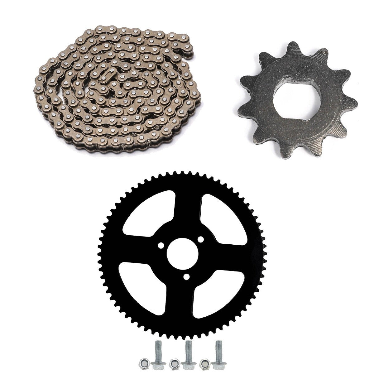25H 68T Rear 11T Front Sprocket and Chain 49cc 2-Stroke Scooter for Mini Motorcycle Go-Kart