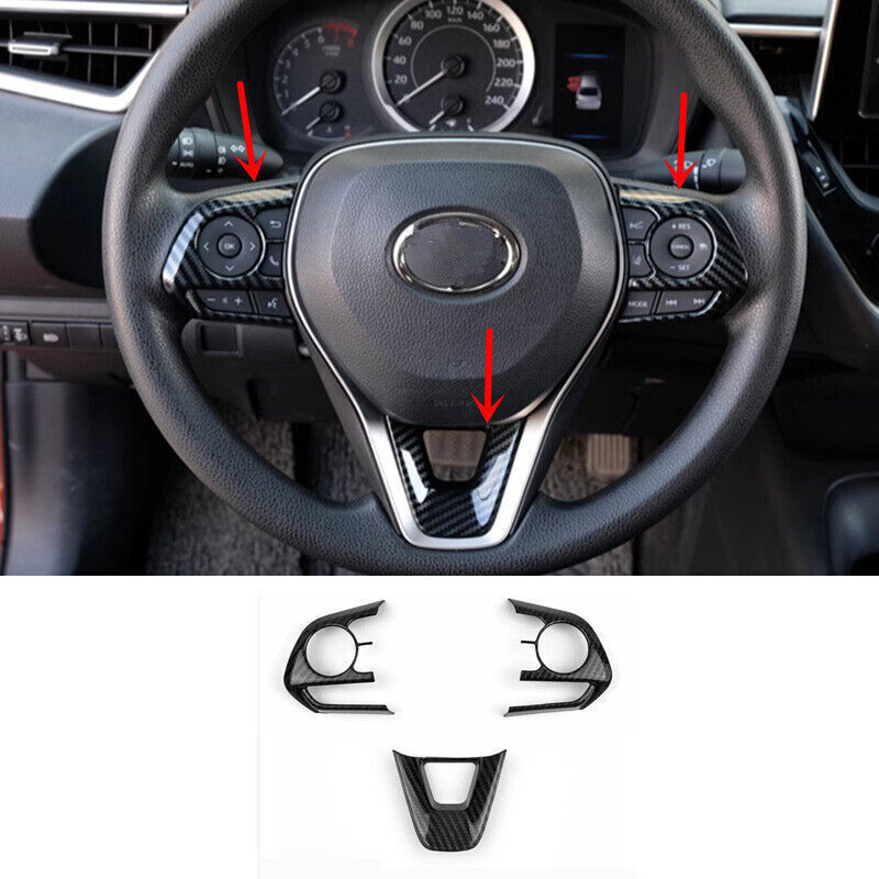 for Toyota for Corolla 20-2024 Inner Steering Wheel Frame Cover Trim Carbon Fiber 3X