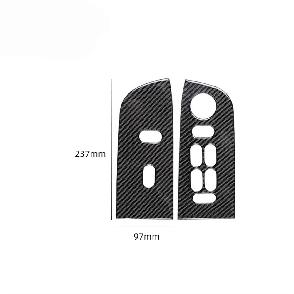 2Pcs Carbon Fiber Front Door Control Panel Trim Cover for Ford F150 2004-2008