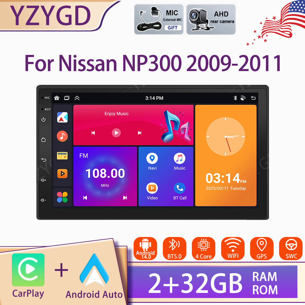 7for Nissan NP300 2009-2011 Android 14 Carplay Car Radio GPS Stereo Head Unit
