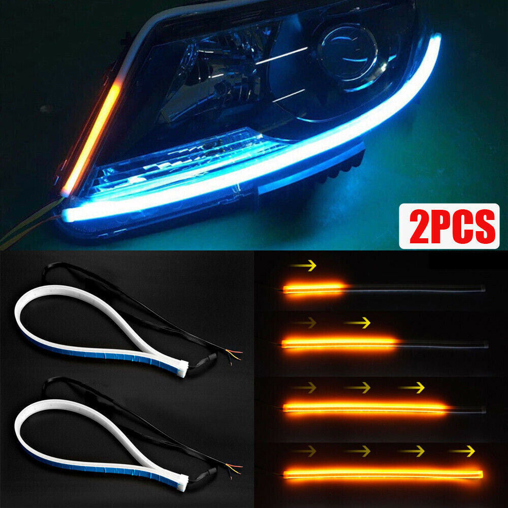 2x45 cm DRL LED headlight strip daytime running light sequential indicator
