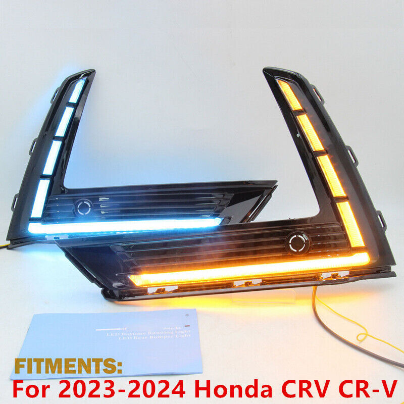 for Honda CR-V CRV 2023 2024 Car LED Daytime Running Light Fog Lamp Turn Signal