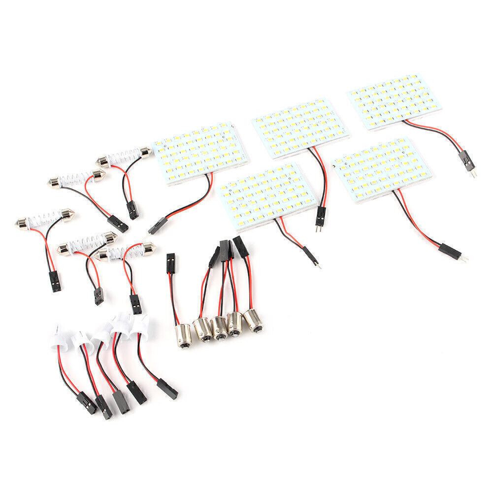 5pcs Car Festoon T10 BA9S White LED 48SMD Panel Interior Dome Map Light Bulb
