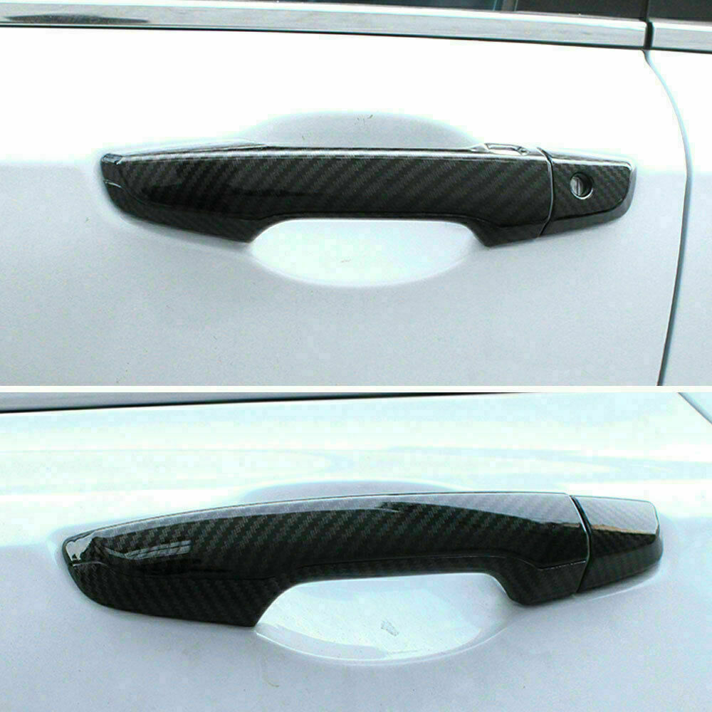 Carbon Fiber Look Door Handle Moulding Cover Trims for Honda CR-V CRV 2017-2022