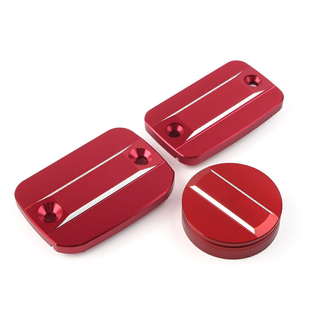 Front Brake Clutch Fluid Reservoir Cap Rear Brake Cover For Scrambler 1100 RED