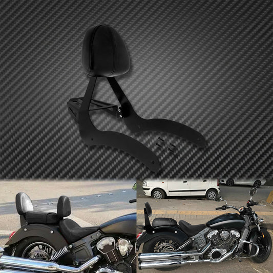 Black Passenger Backrest Sissy Bar Rack Mounting Fit For Indian Scout 2015-2020