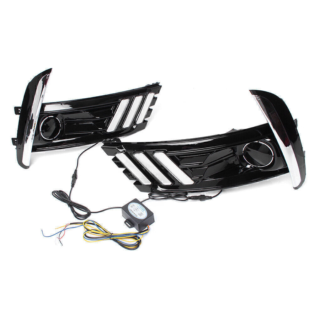 DRL LED daytime running lights and turn signals, amber/white, suitable for Toyota for Corolla 2017.