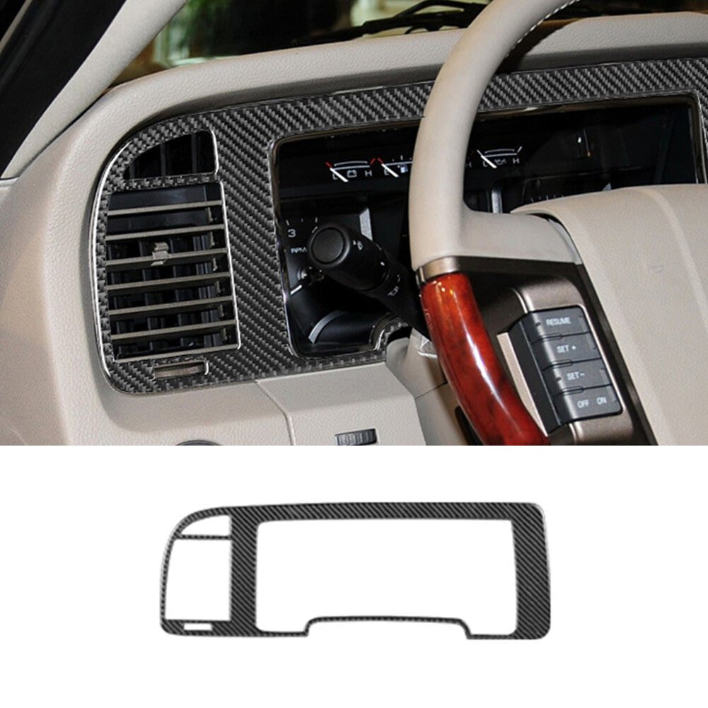 Carbon fiber Interior Speedometer Red Trim Cover for Lincoln for Navigator 2007-2014