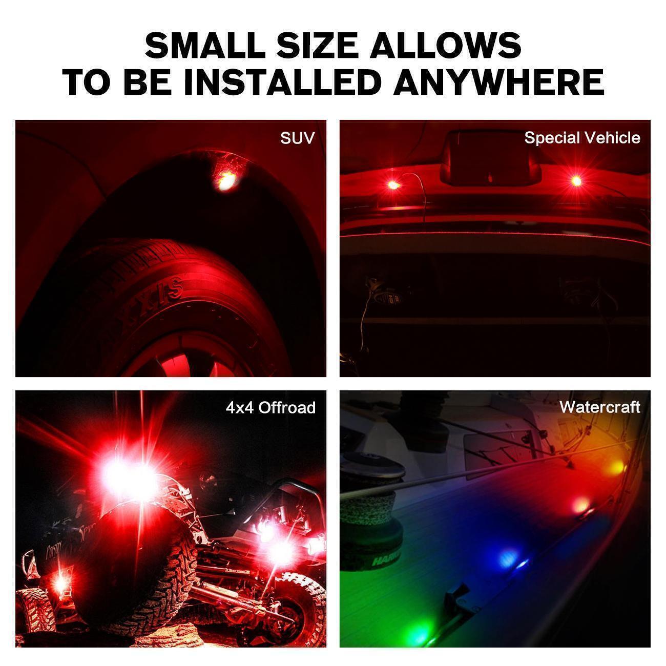 4-20X Red LED Rock Light 4Pods Lights for JEEP Under Body Off Road Truck Car ATV